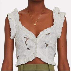 White Ruffled Women's Top Evelyn